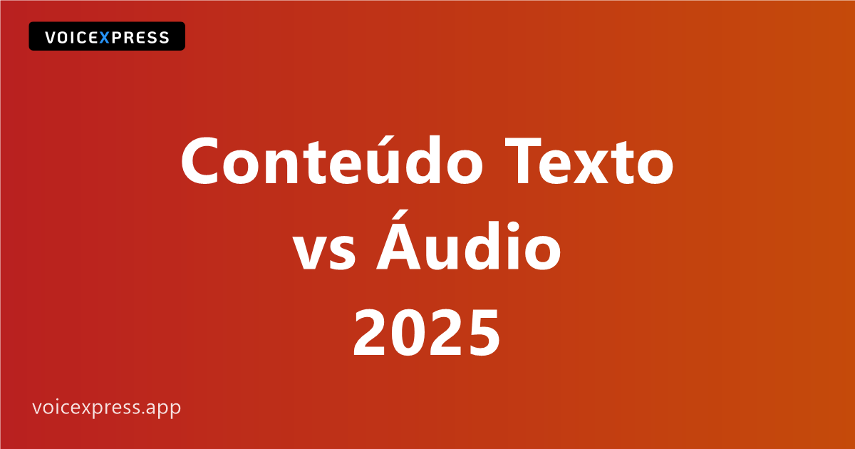 Conteúdo Texto vs Áudio 2025