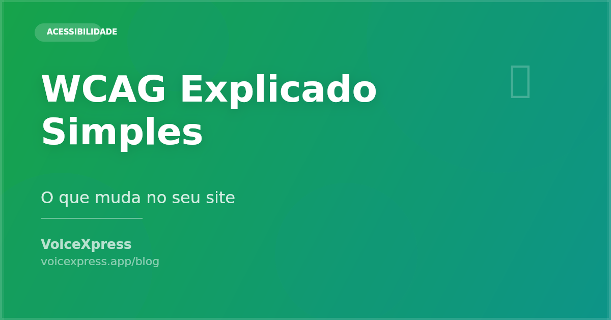 WCAG explicado de forma simples